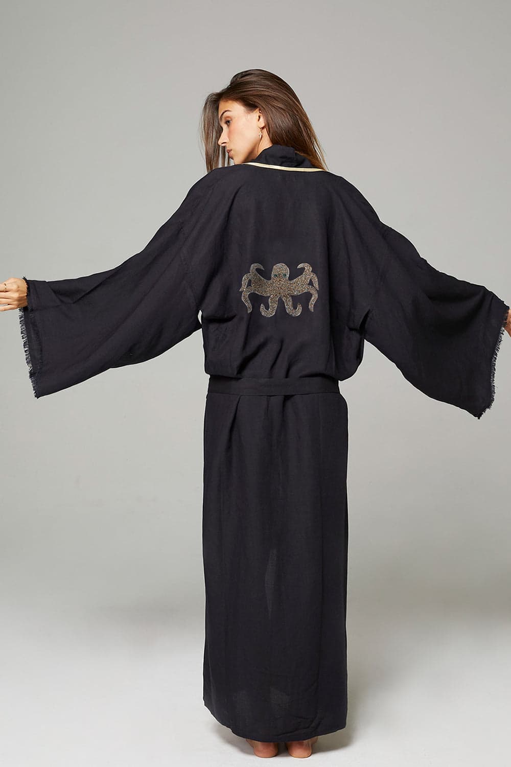 Kimono Long Broderie Poulpe