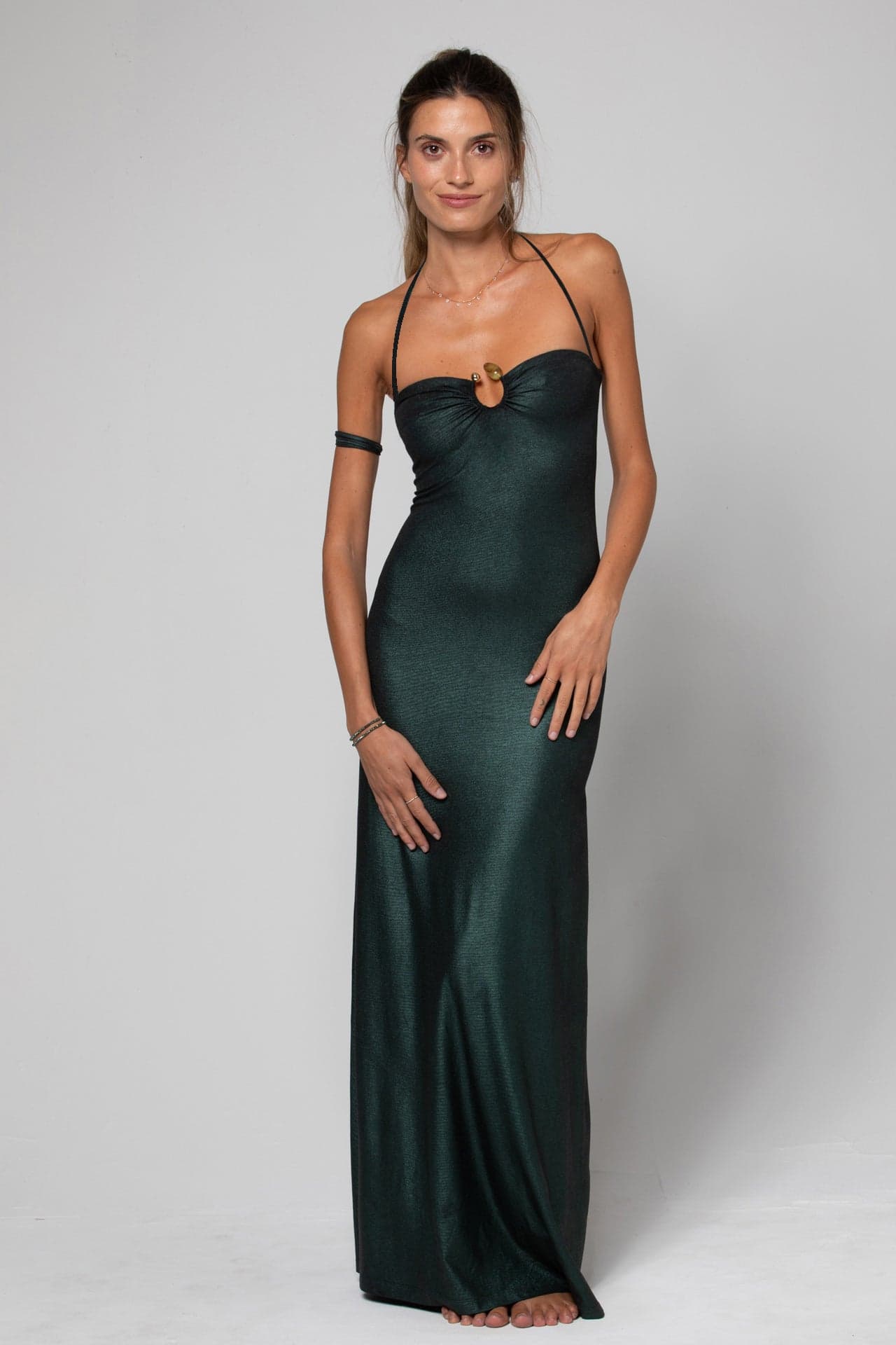 Robe Longue Bustier Avec Bijou en o et Bretelles Amovibles Aya